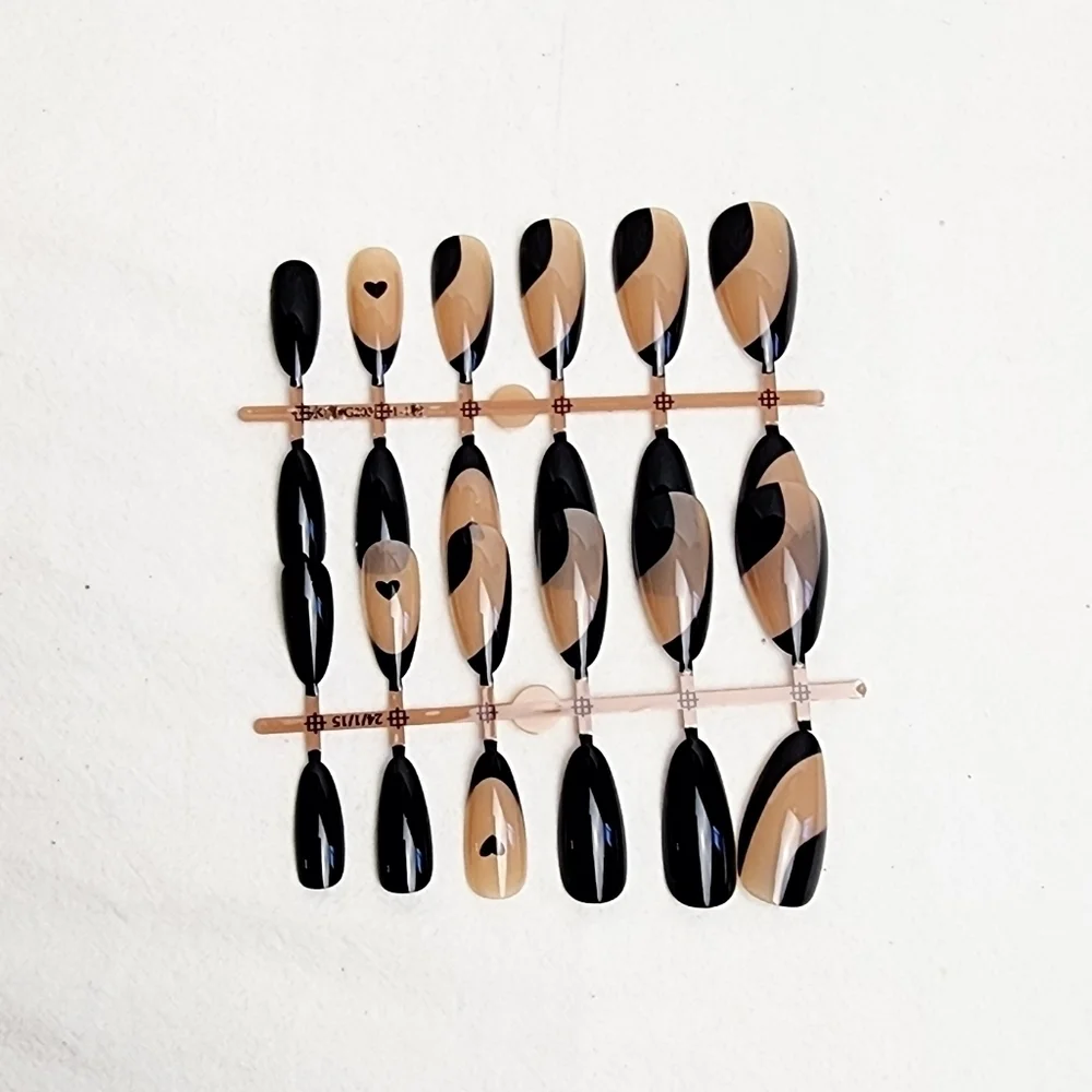 24 Pieces Glossy Fake Press On Nails